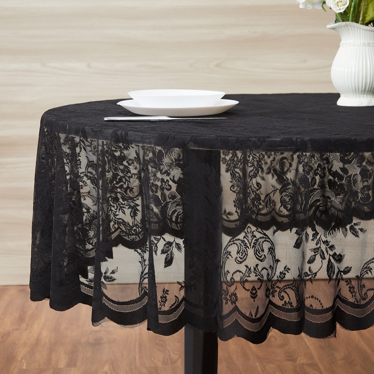 Warm Home Designs 60 x 120 Gold Rectangle Lace Tablecloth. LTC Linen 120 | Golden Rectangle Tablecloth with English Rose Design. Rustic Rectangular Tablecloth or Dining Table Cover for 10-12 Guests.