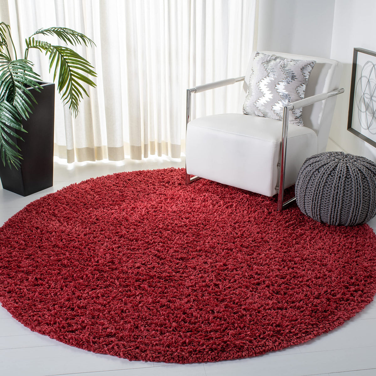 SAFAVIEH August Shag Collection Area Rug - 10' x 14', Green, Solid Design, Non-Shedding & Easy Care, 1.5-inch Thick Ideal for High Traffic Areas in Living Room, Bedroom (AUG200Y)