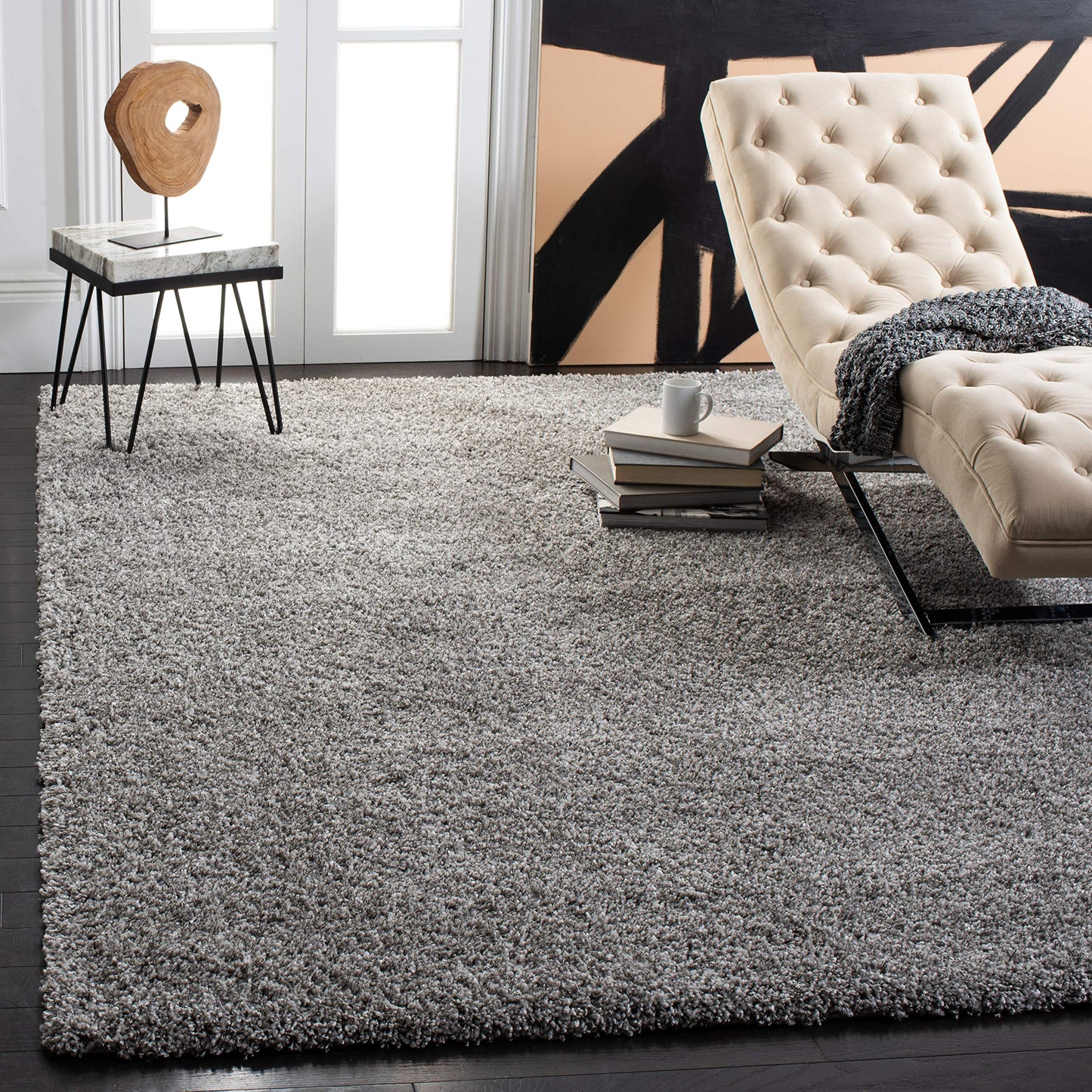 SAFAVIEH California Shag Collection Area Rug - 8' x 10', Ivory, Non-Shedding & Easy to Clean, Ultra Plush Thick Pile, Ideal for Living Room, Bedroom, Dining Space (SG151-1212)