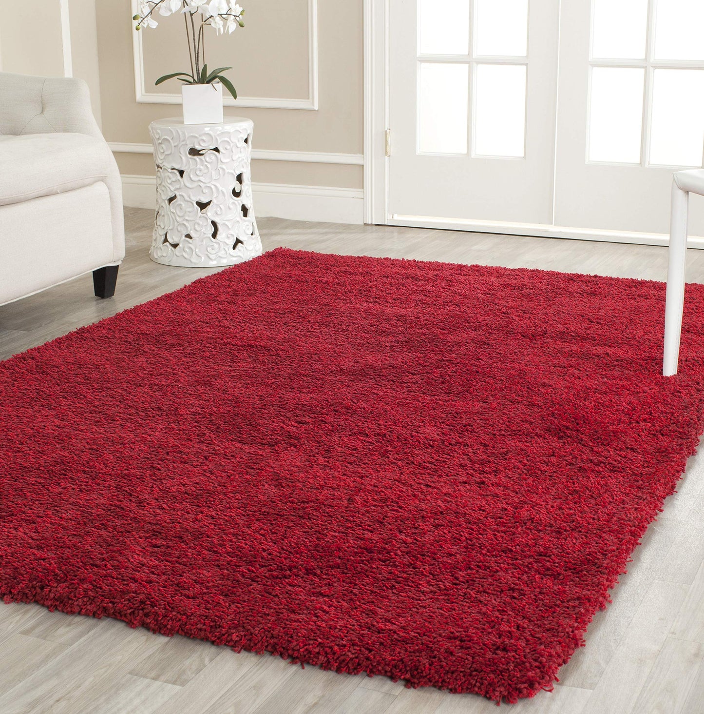 SAFAVIEH California Shag Collection Area Rug - 8' x 10', Ivory, Non-Shedding & Easy to Clean, Ultra Plush Thick Pile, Ideal for Living Room, Bedroom, Dining Space (SG151-1212)