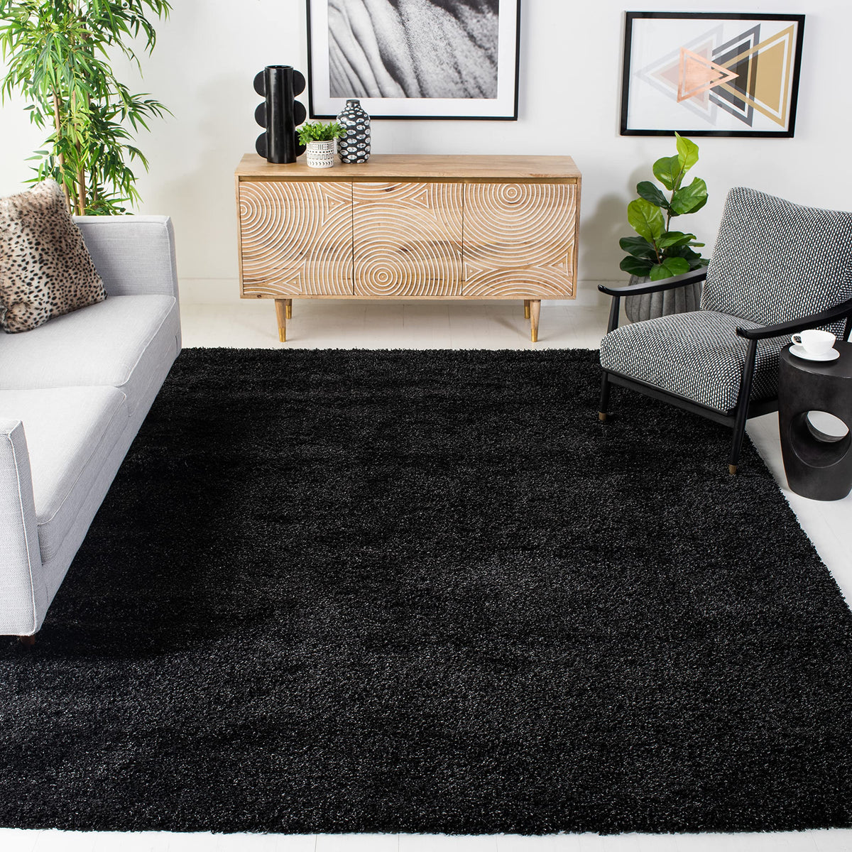 SAFAVIEH California Shag Collection Area Rug - 8' x 10', Ivory, Non-Shedding & Easy to Clean, Ultra Plush Thick Pile, Ideal for Living Room, Bedroom, Dining Space (SG151-1212)