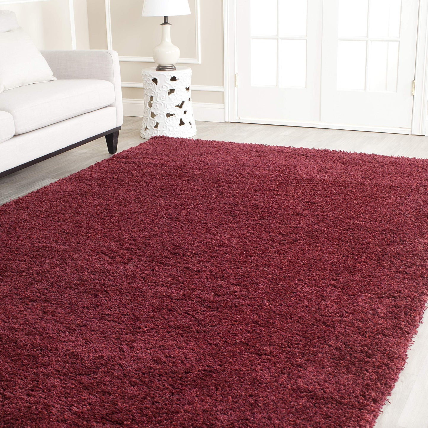 SAFAVIEH California Shag Collection Area Rug - 8' x 10', Ivory, Non-Shedding & Easy to Clean, Ultra Plush Thick Pile, Ideal for Living Room, Bedroom, Dining Space (SG151-1212)