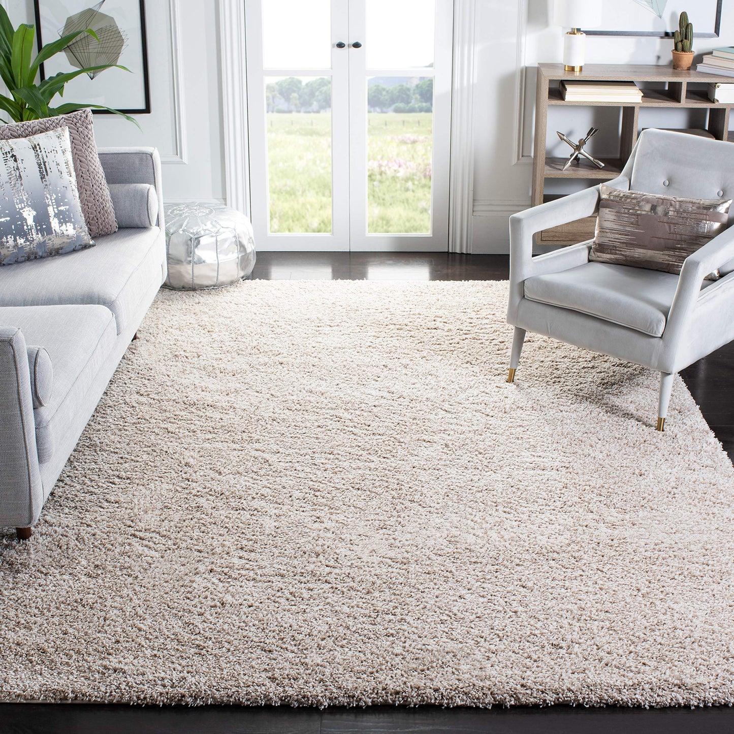 SAFAVIEH California Shag Collection Area Rug - 8' x 10', Ivory, Non-Shedding & Easy to Clean, Ultra Plush Thick Pile, Ideal for Living Room, Bedroom, Dining Space (SG151-1212)