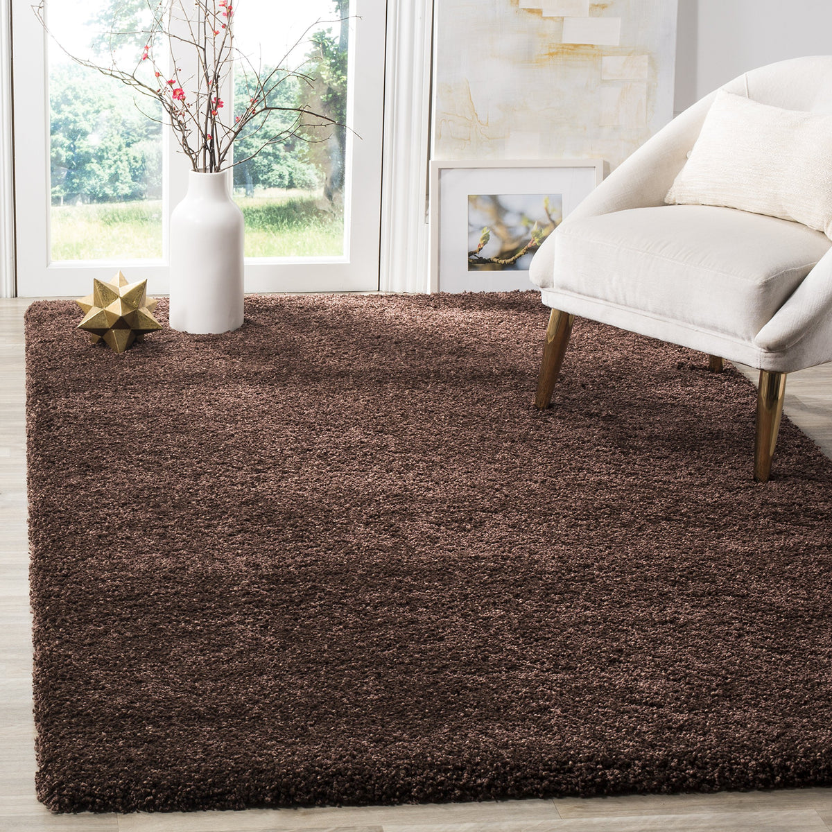 SAFAVIEH August Shag Collection Area Rug - 10' x 14', Green, Solid Design, Non-Shedding & Easy Care, 1.5-inch Thick Ideal for High Traffic Areas in Living Room, Bedroom (AUG200Y)