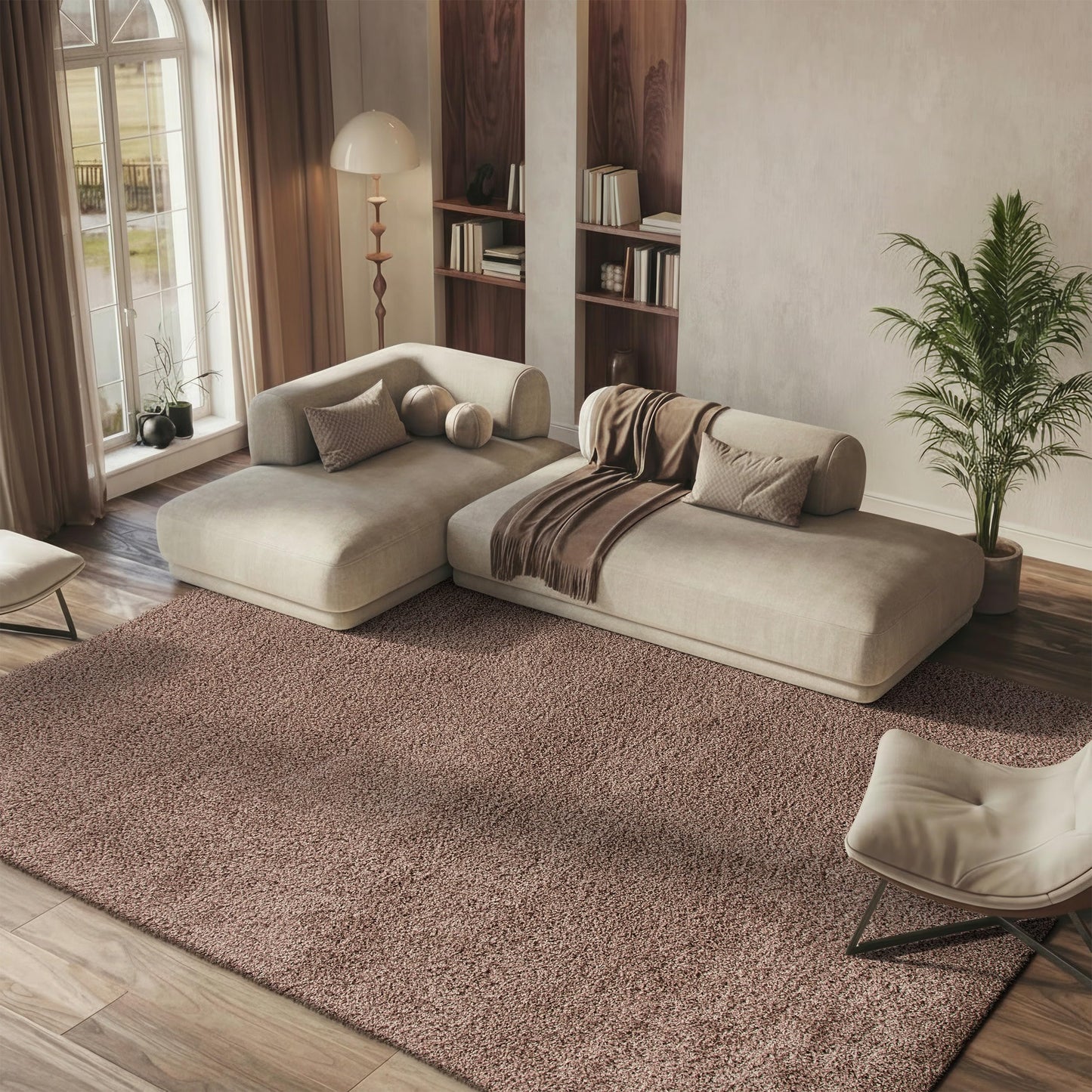 SAFAVIEH California Shag Collection Area Rug - 8' x 10', Ivory, Non-Shedding & Easy to Clean, Ultra Plush Thick Pile, Ideal for Living Room, Bedroom, Dining Space (SG151-1212)