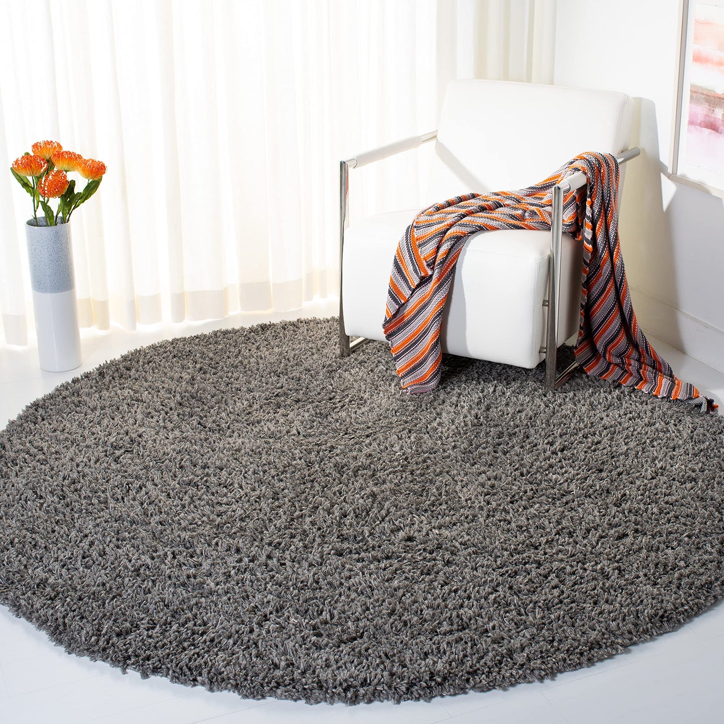 SAFAVIEH August Shag Collection Area Rug - 10' x 14', Green, Solid Design, Non-Shedding & Easy Care, 1.5-inch Thick Ideal for High Traffic Areas in Living Room, Bedroom (AUG200Y)