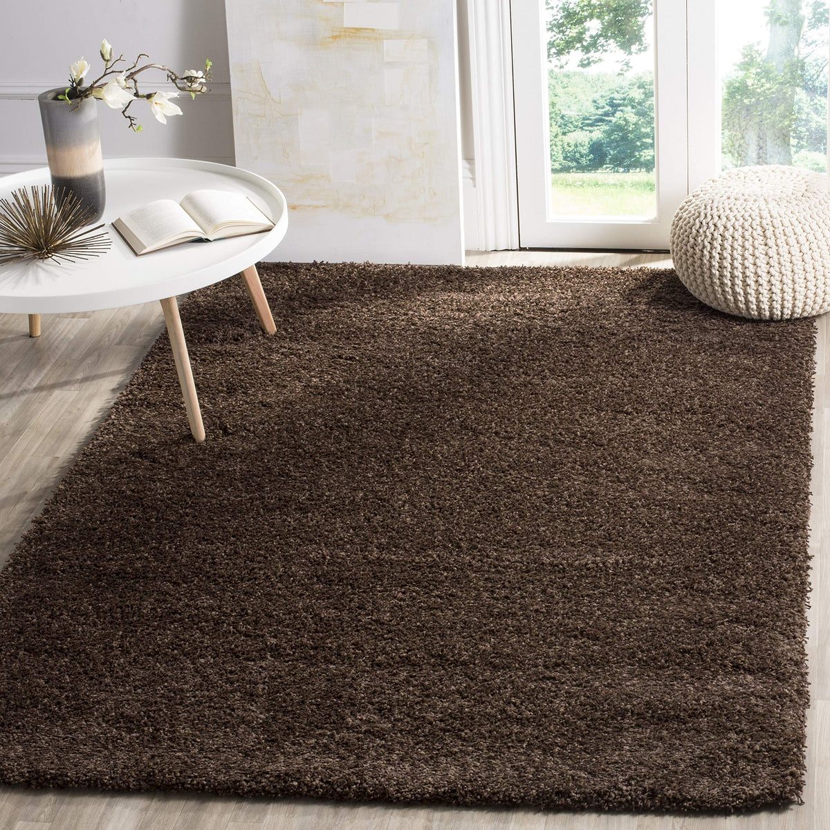 SAFAVIEH California Shag Collection Area Rug - 8' x 10', Ivory, Non-Shedding & Easy to Clean, Ultra Plush Thick Pile, Ideal for Living Room, Bedroom, Dining Space (SG151-1212)