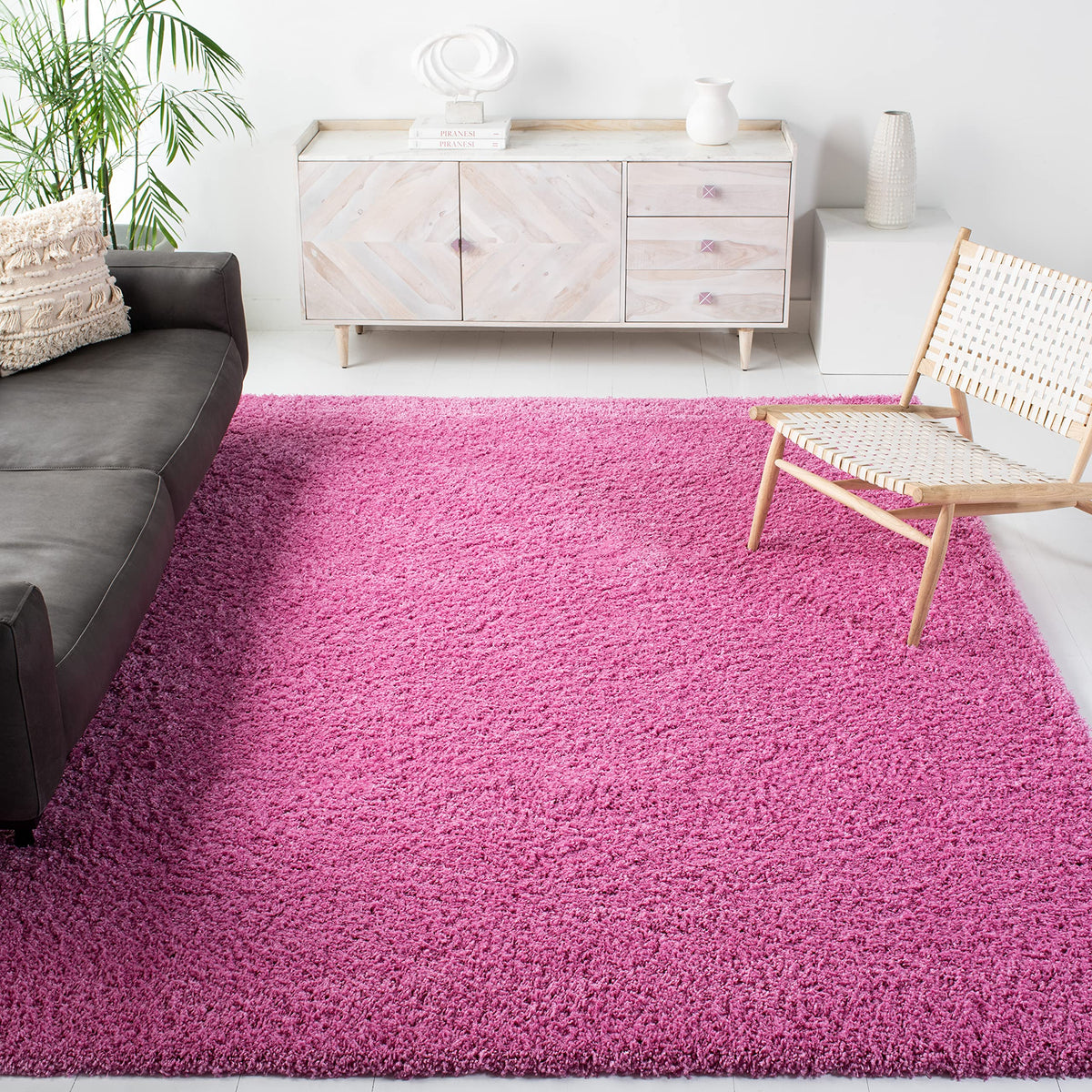 SAFAVIEH California Shag Collection Area Rug - 8' x 10', Ivory, Non-Shedding & Easy to Clean, Ultra Plush Thick Pile, Ideal for Living Room, Bedroom, Dining Space (SG151-1212)
