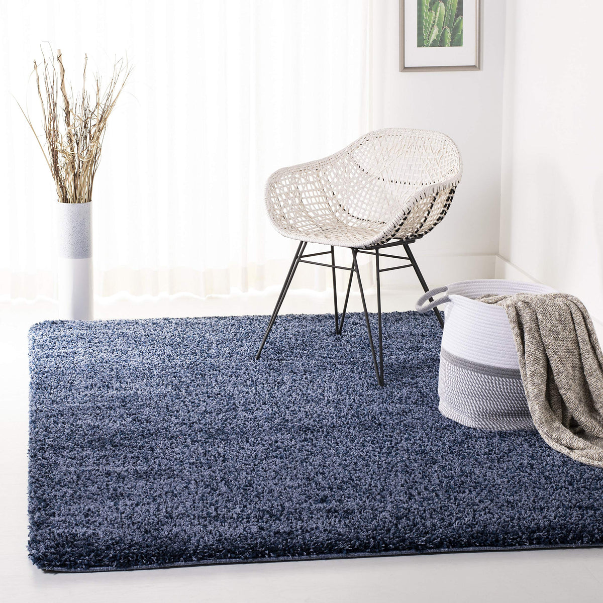 SAFAVIEH California Shag Collection Area Rug - 8' x 10', Ivory, Non-Shedding & Easy to Clean, Ultra Plush Thick Pile, Ideal for Living Room, Bedroom, Dining Space (SG151-1212)