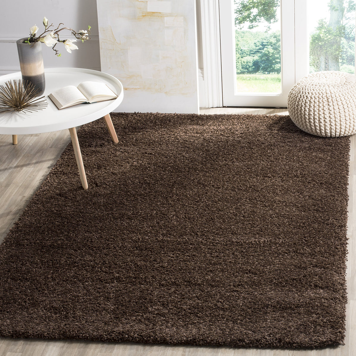 SAFAVIEH California Shag Collection Area Rug - 8' x 10', Ivory, Non-Shedding & Easy to Clean, Ultra Plush Thick Pile, Ideal for Living Room, Bedroom, Dining Space (SG151-1212)