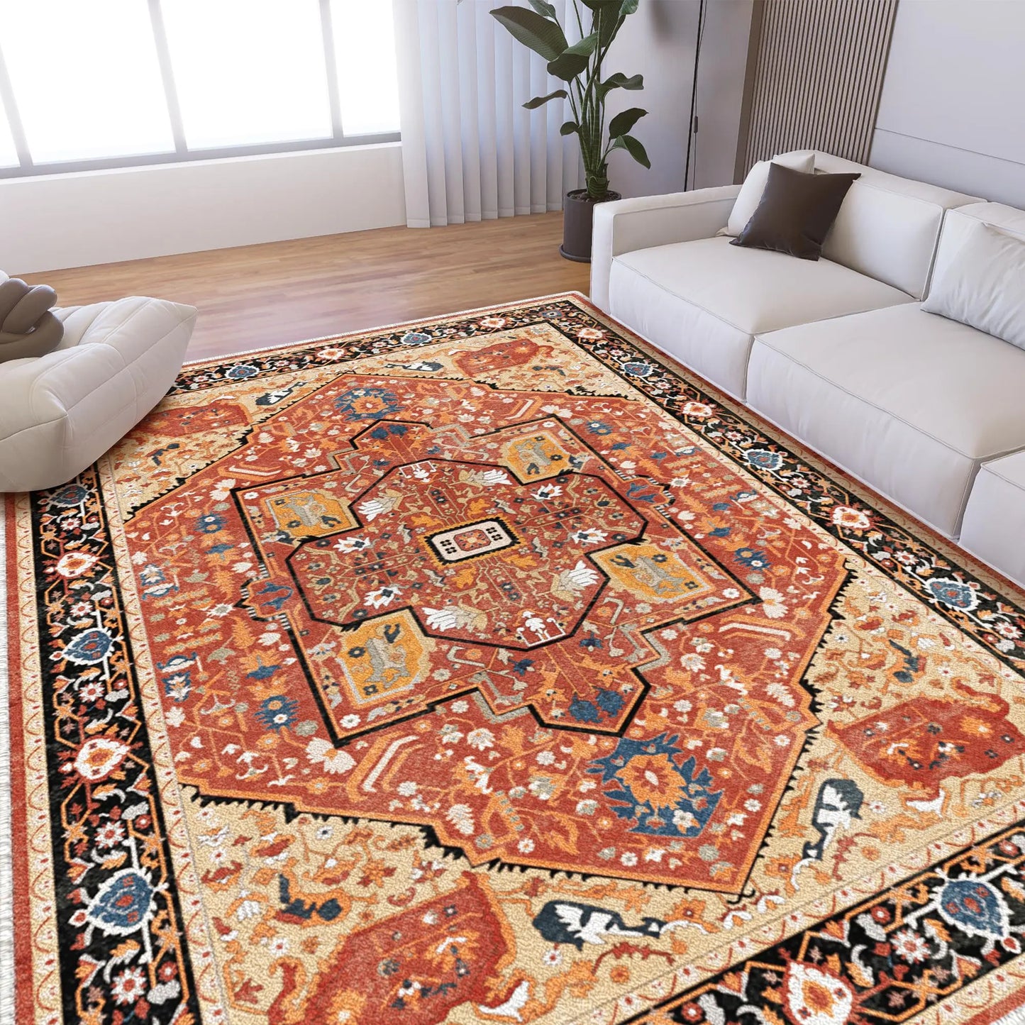 Ultra Soft Fluffy Rug, Shaggy Tie Dye Area Rug with Non Slip Backing, Cozy Plush Carpet for Living Room Bedroom Playroom Home Decor