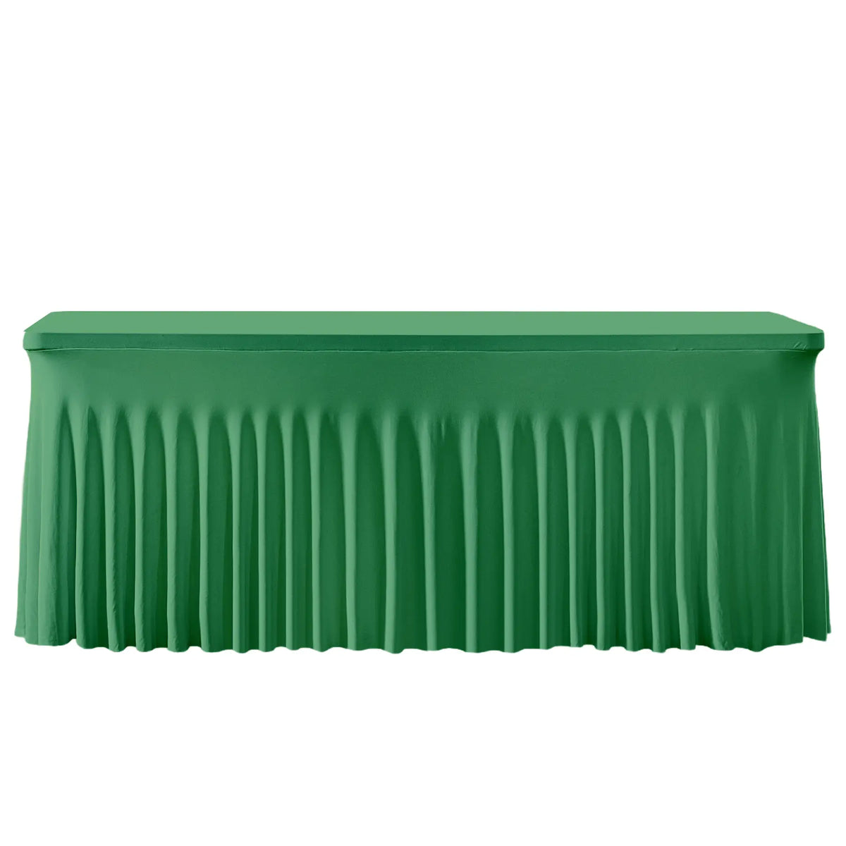 Stretchy Polyester Fitted Tablecloth - 1 Pack Washable Overlay with Wavy Ruffle Look, Quick Setup, Item-Hiding Design, Fits 4/8FT Rectangle & Square Tables, Classic Modern Party Decoration for Weddings, Home Supplies, Overlay Table Cover