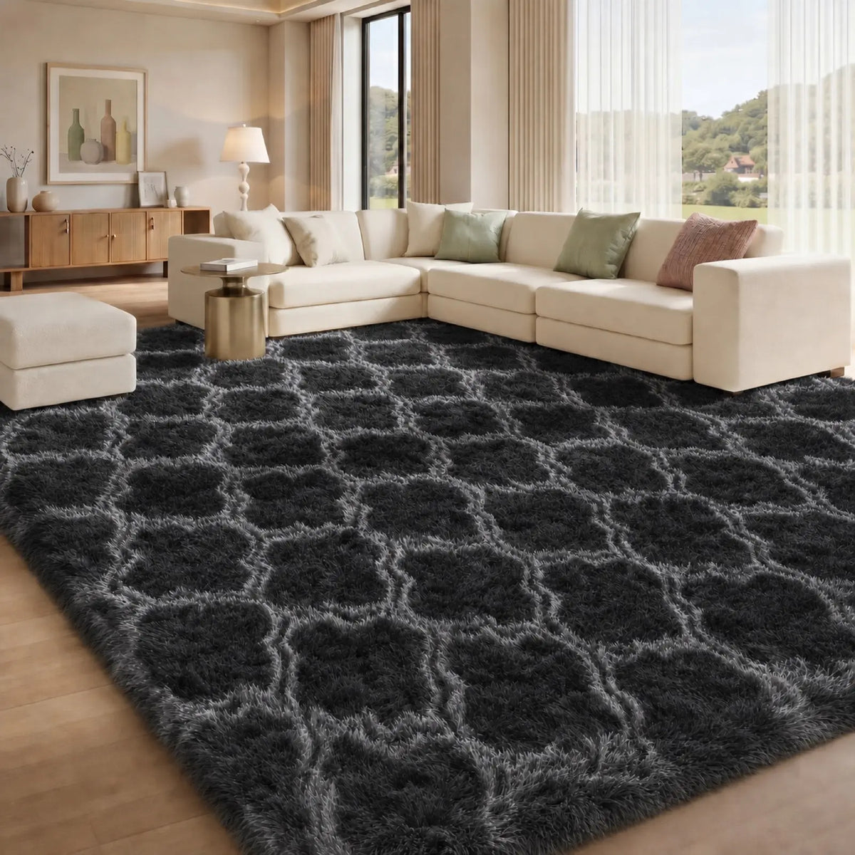 FAMVAL Super Soft Fluffy Area Rug, Modern Plush Non-Slip Rectangular Rug for Bedroom Living Room Nursery, Thick Cozy Carpet for Kids and Pets summerwins,back to school,dorm essentials,home decor,home essentials