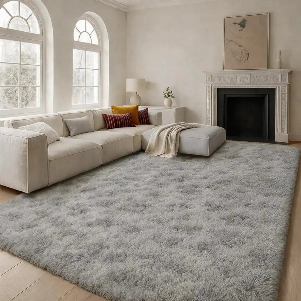 Ultra Soft Fluffy Rug, Shaggy Tie Dye Area Rug with Non Slip Backing, Cozy Plush Carpet for Living Room Bedroom Playroom Home Decor