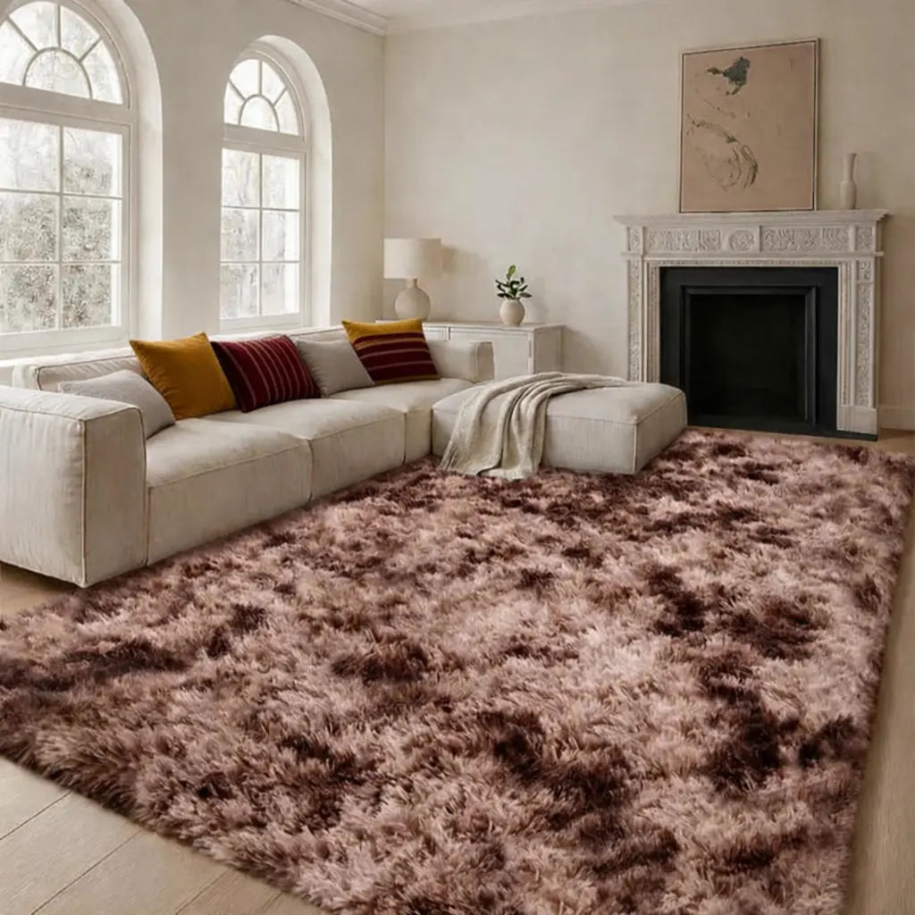 Ultra Soft Fluffy Rug, Shaggy Tie Dye Area Rug with Non Slip Backing, Cozy Plush Carpet for Living Room Bedroom Playroom Home Decor