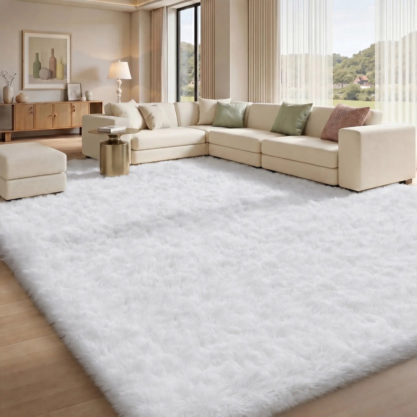FAMVAL Super Soft Fluffy Area Rug, Modern Plush Non-Slip Rectangular Rug for Bedroom Living Room Nursery, Thick Cozy Carpet for Kids and Pets summerwins,back to school,dorm essentials,home decor,home essentials