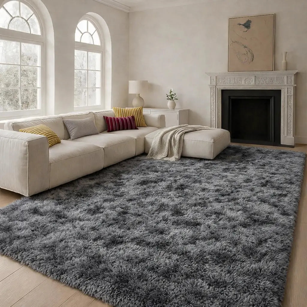 Ultra Soft Fluffy Rug, Shaggy Tie Dye Area Rug with Non Slip Backing, Cozy Plush Carpet for Living Room Bedroom Playroom Home Decor