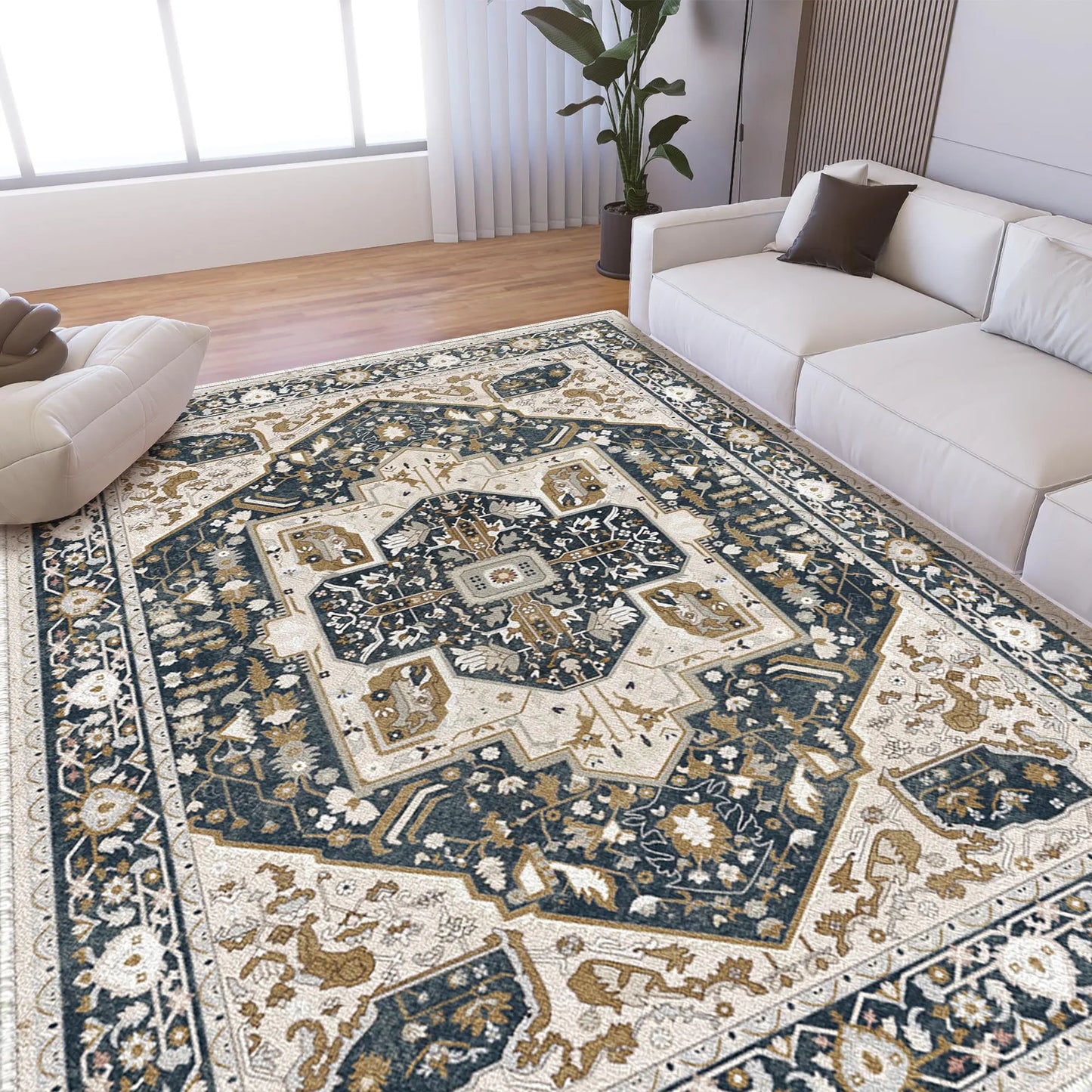 Ultra Soft Fluffy Rug, Shaggy Tie Dye Area Rug with Non Slip Backing, Cozy Plush Carpet for Living Room Bedroom Playroom Home Decor