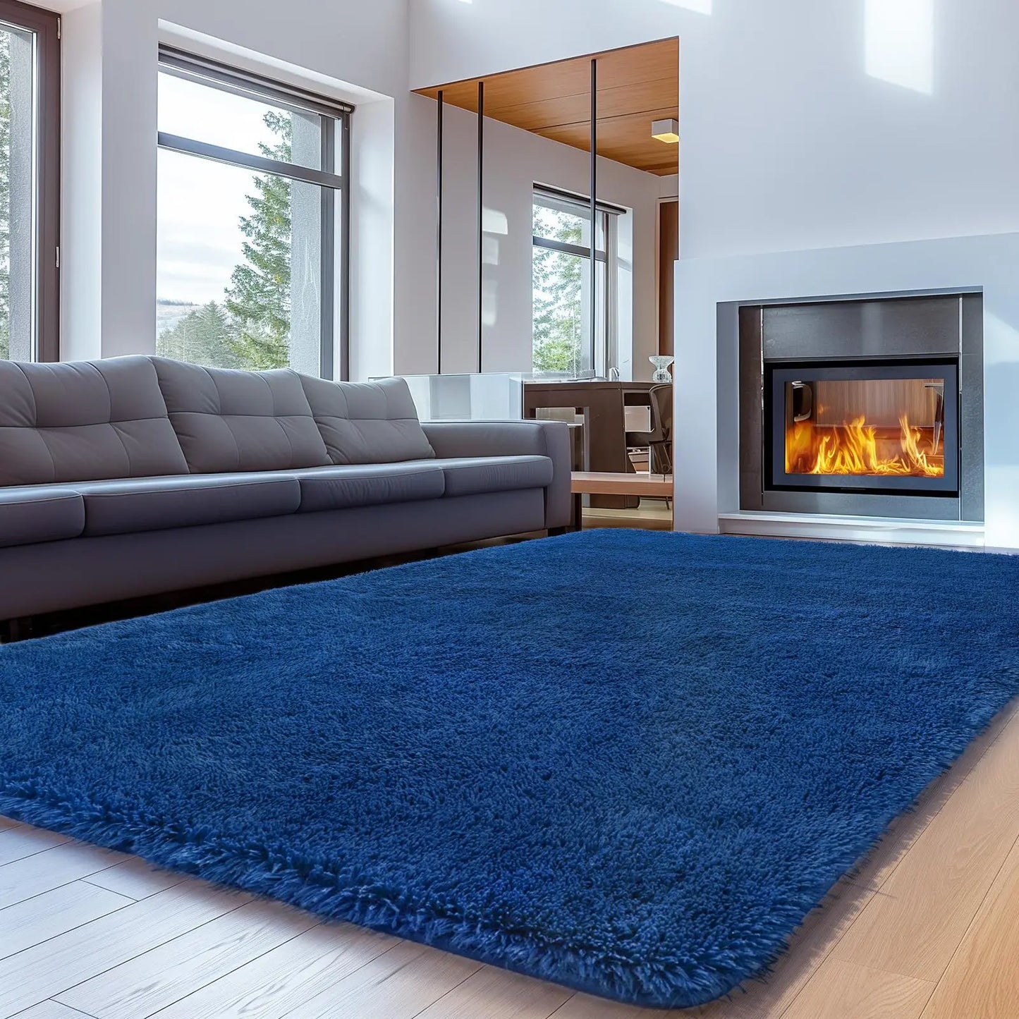 FAMVAL Large Fluffy Rug for Bedroom and Living Room, Long Plush Soft Area Rug with Non-Slip Backing, Modern Cozy Rug for Dorm Apartment Kids Room summerwins,back to school,dorm essentials,home decor,home essentials