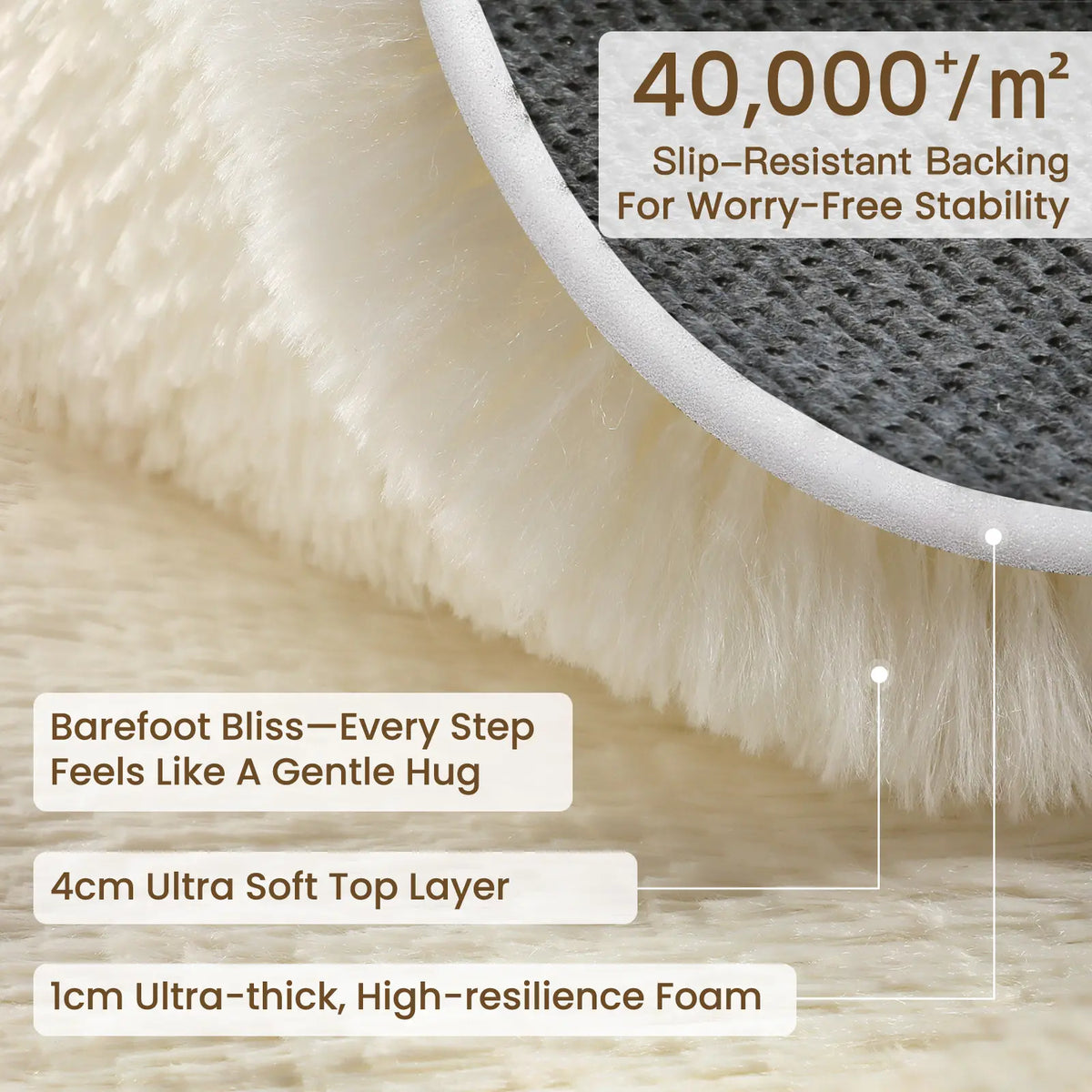 FAMVAL Large Fluffy Rug for Bedroom and Living Room, Long Plush Soft Area Rug with Non-Slip Backing, Modern Cozy Rug for Dorm Apartment Kids Room summerwins,back to school,dorm essentials,home decor,home essentials